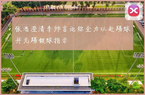 张浩澄清李帅言论称全力以赴踢球并无踢假球指示